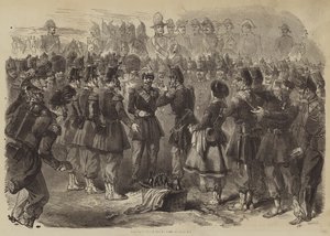 Napoléon III en camp à Châlons (gravure) - English School