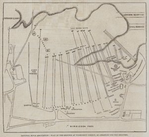National Rifle Association, plan des terrains à Wimbledon Common, tel qu
