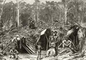 Campement aborigène, c.1880, de 