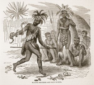 Sorcier et faiseur de pluie indigène, illustration de l