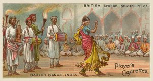 Danse Nautch, Inde (chromolithographie) - English School
