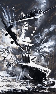 Scène de bataille navale