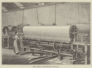 Métier à tisser dans la fabrique des Stuarts (gravure) - English School