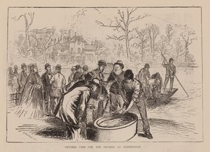 Filet à poissons pour la Tamise à Teddington (gravure) - English School