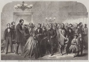 Réception du Nouvel An à la Maison Blanche, Washington (gravure)