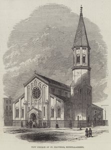 Nouvelle église de Saint Matthias, Bethnal-Green (gravure) - English School