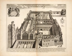 New College, planche 19 de Oxonia Illustrata par David Loggon, Oxford 1675 - English School