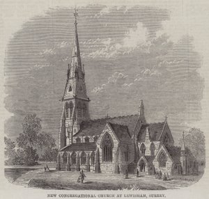 Nouvelle église congrégationaliste à Lewisham, Surrey (gravure) - English School