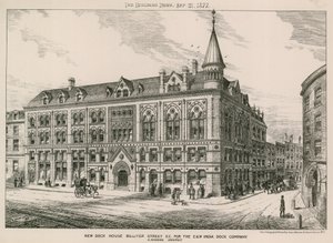 Nouvelle maison des docks, Billiter Street, Londres EC, pour la East and West India Dock Company - English School