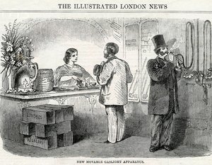 Nouvel appareil à gaz mobile, tiré du London Illustrated News - English School