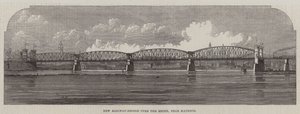 Nouveau Pont Ferroviaire sur le Rhin, près de Mayence (gravure)