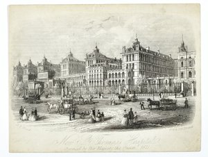 Nouvel hôpital St. Thomas, ouvert par Sa Majesté la Reine en 1871 - English School