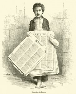 Garçon de presse à Rome (gravure) - English School