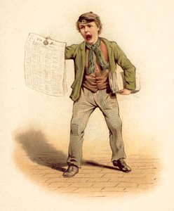 Vendeur de journaux (chromolithographie) - English School