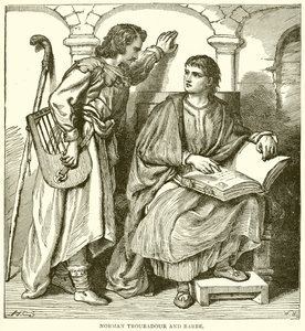 Troubadour normand et barge - English School