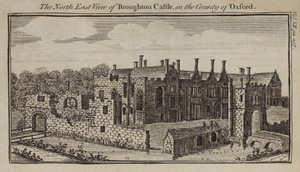 Vue nord-est du château de Broughton, Oxfordshire - English School