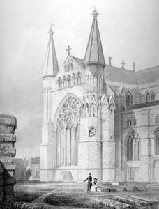 Extrémité Nord de la Cathédrale de Durham, 1843 - English School