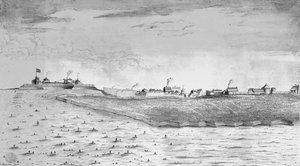 Vue nord-ouest du Fort Lawrence à Chignectou