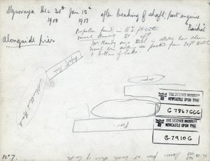 Notes sur le ferry brise-glace SS Baikal (crayon et encre sur papier) - English School
