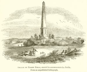Obélisque sur le champ de Naseby; érigé pour commémorer la bataille