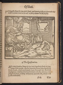 De la paresse", extrait de "A christall glasse of Christian reformation, wherein the godly maye beholde the coloured abuses vsed in this our present tyme", par Stephen Batman.