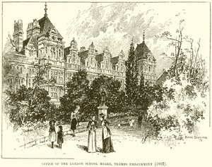 Bureau du London School Board, Thames Embankment (1892) - English School
