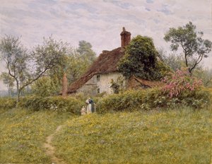 Vieilles chaumières à Pinner, 1895 - English School