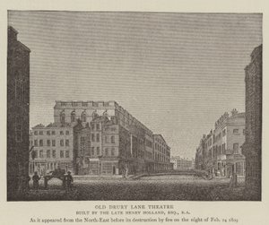 Ancien théâtre de Drury Lane (gravure) - English School