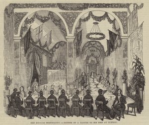 Hospitalité anglaise ancienne, dîner par un maître à ses hommes à Clifton - English School