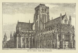 Ancienne cathédrale de St Paul, vue du sud-est - English School
