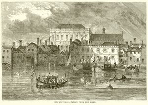 Ancien palais de Whitehall depuis la rivière - English School