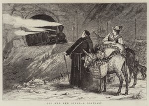 Ancien et nouveau style, un contraste (gravure) - English School