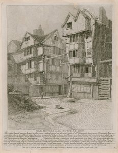 Vieilles maisons dans Butcher Row - English School