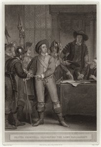 Oliver Cromwell dissolvant le Long Parlement - English School