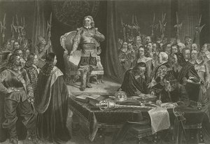 Oliver Cromwell refusant la couronne d