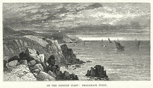Sur la côte de Cornouailles : Pradanack Point (gravure) - English School