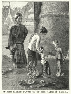 Sur la plate-forme sacrée de la pagode de Rangoon - English School