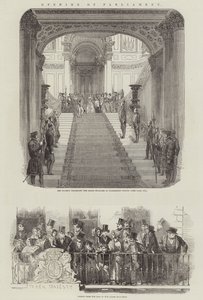 Ouverture du Parlement (gravure) - English School
