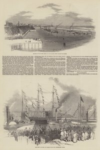 Ouverture des nouveaux docks à Sunderland (gravure) - English School