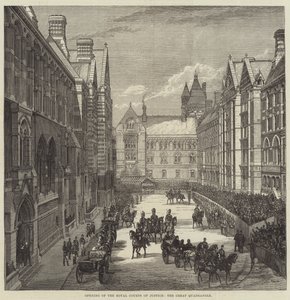Ouverture des Royal Courts of Justice, le grand quadrilatère - English School