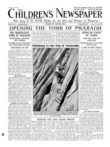 Ouverture de la tombe du Pharaon, illustration du journal pour enfants, 13 janvier 1923
