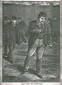 Oscar Wilde prenant sa promenade - English School