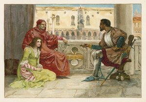 Othello parlant à Desdémone et à son père - English School