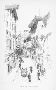 Au-dessus du Ponte Vecchio (lithographie) - English School