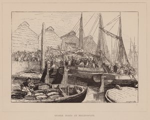 Bateaux à huîtres à Billingsgate (gravure)