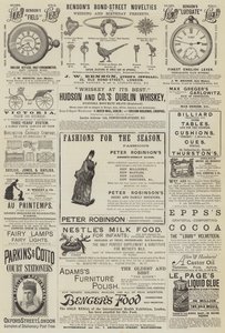 Page de publicités (gravure) - English School