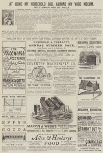 Page de publicités (gravure) - English School