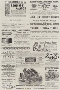 Page de publicités (gravure) - English School