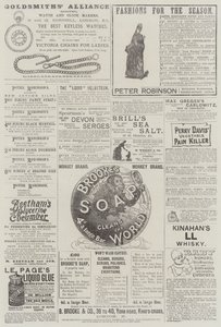 Page de publicités (gravure) - English School
