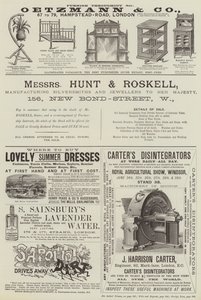 Page de publicités (gravure) - English School